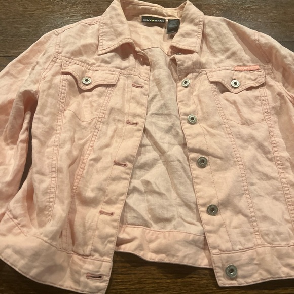 DKNY Linen Denim Style Jacket Size M - Picture 2 of 6